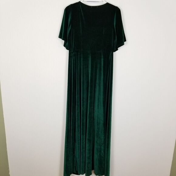 Baltic Born Esmerelda Long sleeve Velvet Wrap Maxi Dress Size S Forest Green - Picture 4 of 9